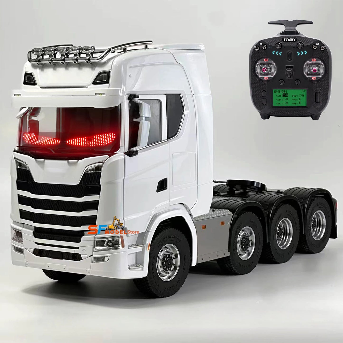 8x8 Upgraded RC Tractor 1/14 Remote Control Trailer Model with Lighting and Sound System Remote Control Truck Toys for Boys