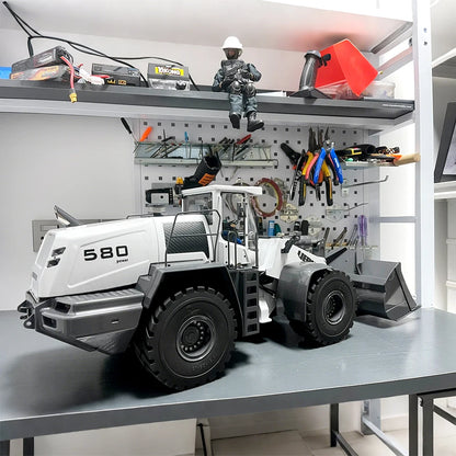 RC Loader 580 1/14 Hydraulic RC Loader Metal Model RTR Radio Remote Control with Light and Sound System Wheel Loader Model