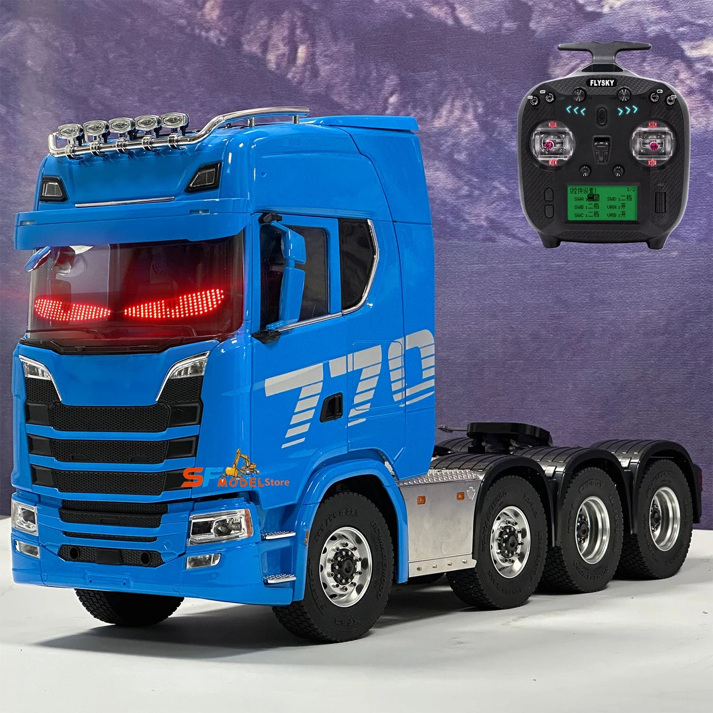 8x8 Upgraded RC Tractor 1/14 Remote Control Trailer Model with Lighting and Sound System Remote Control Truck Toys for Boys