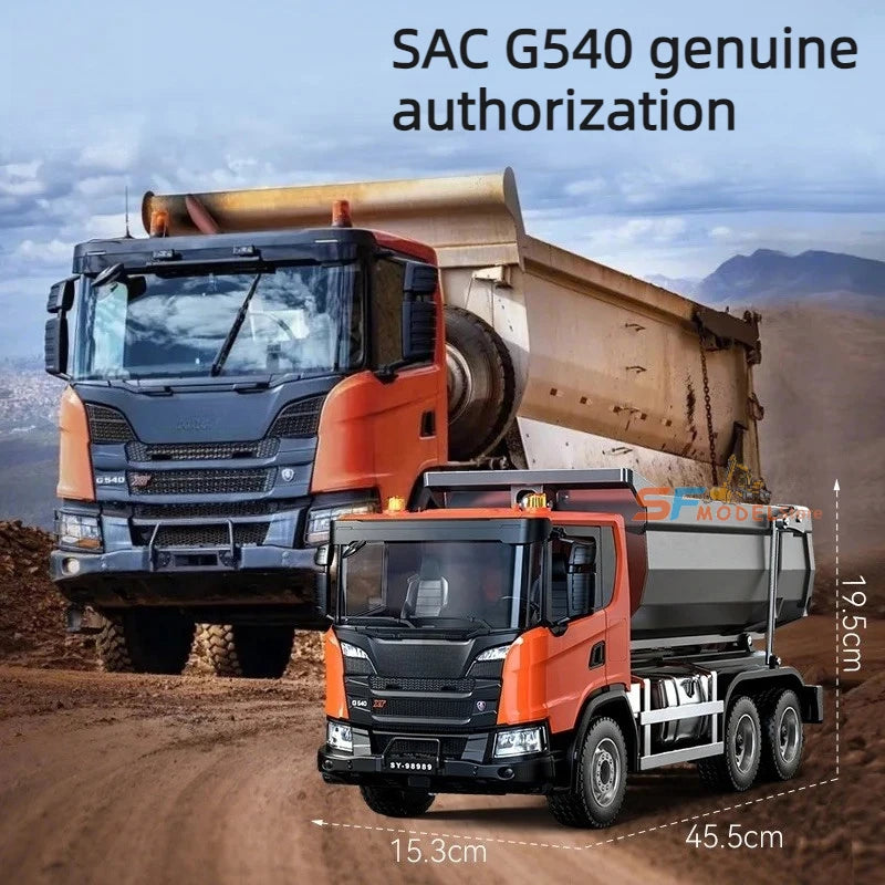 Scania G540 Remote Control Dump Truck 1/20 Double E E593 Electric RC Truck Simulation Model with Lighting and Sound System Toy Car