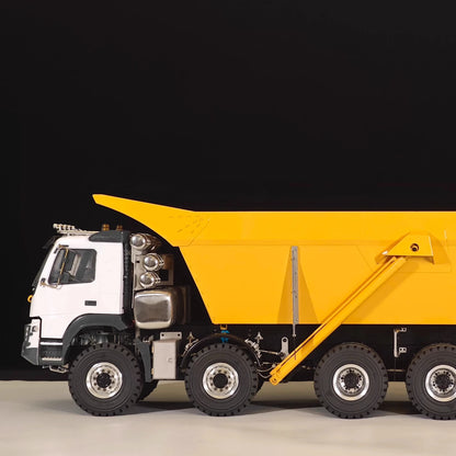 JDM 219 RC Truck 1/14 10x10 Hydraulischer RC-Muldenkipper Metallmodell mit 3-Gang-Getriebe, Licht und Sound, ferngesteuertes Auto, Spielzeug für Jungen 