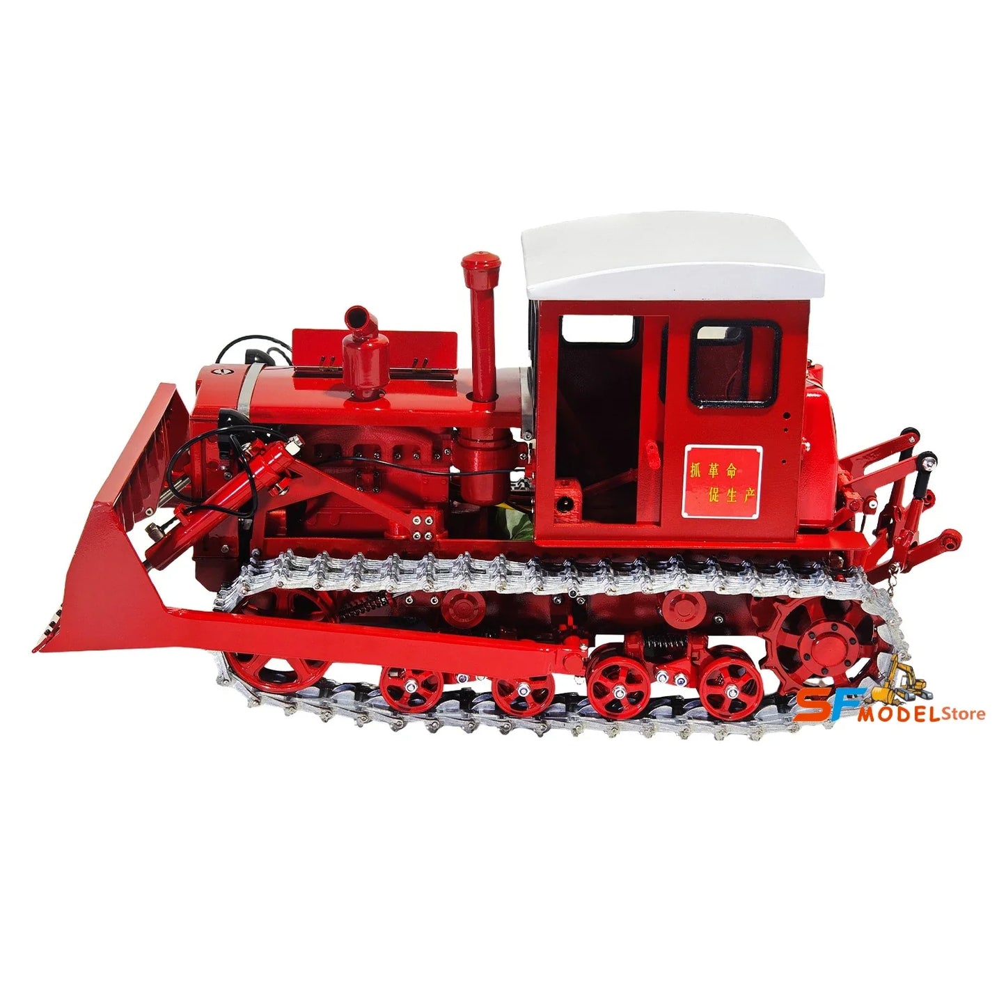 1/12 Hydraulic RC Bulldozer Dongfanghong Crawler Bulldozer Metal Model with Light and Sound System RC Car Model Boy Toys