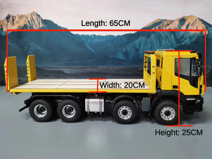 Iveco RC-Auto 8x4 8x8 1/14 Hydraulischer Tieflader Abschleppwagen Metallmodell RC-Auto EC160 Elektrobagger RC-Autos für Erwachsene Spielzeug