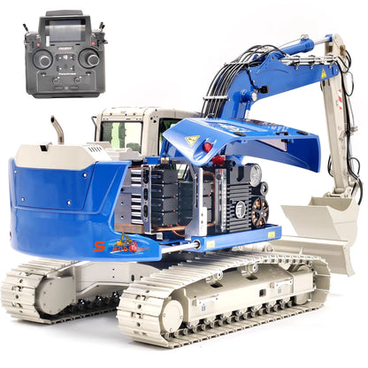 R920 RC Hydraulic Excavator 1/14 JDM-208 Tracked Excavator Metal Model with Lights and Sound System Remote Control Truck Toy