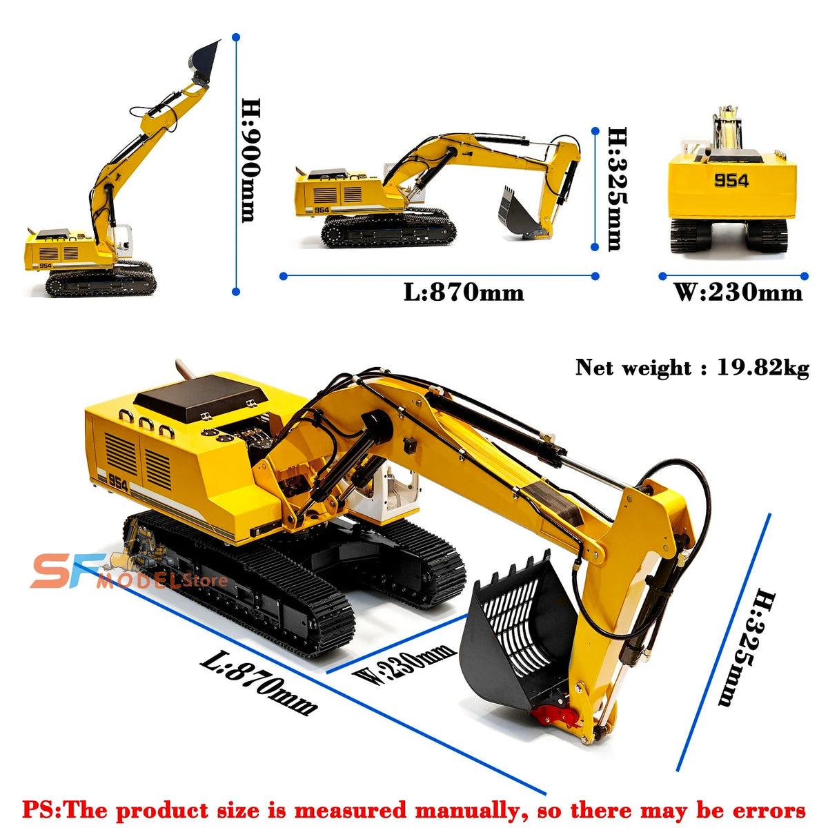 Liebherr 954 Excavator 1/12 Scale Hydraulic RC Excavator Metal Model RTR RC Car Toy