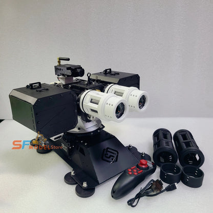 SF Fortress Turret Remote Control Dual-Barrel Cannon Toy Can Fire Water Bullets and Rotate 360°