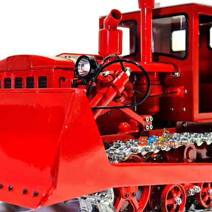 1/12 Hydraulic RC Bulldozer Dongfanghong Crawler Bulldozer Metal Model with Light and Sound System RC Car Model Boy Toys