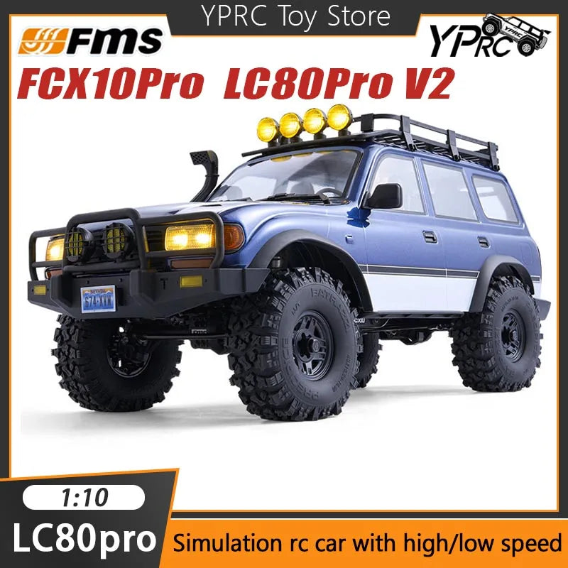 FMS FCX10 LC80 Pro V2 1/10 Brushless RC Crawler - Toyota Land Cruiser Off-Road Truck RTR