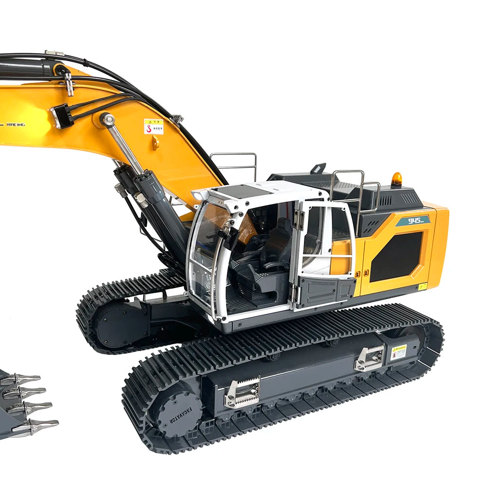 945 RC Excavator 1/14 Hydraulic RC Excavator Metal Model Engineering Machinery with Lighting System Adult Remote Control Car Toy