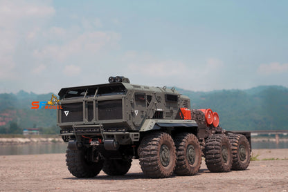 ST10X RC Truck 1/10 8x8 RC Car Metal Model with Light and Sound System Remote Control Military Truck Off-road Vehicle Model Toy