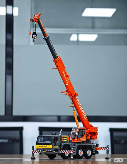 D1050 RC Crane 1/14 3-axis Remote Control Hydraulic Crane Engineering Heavy Machinery Metal Model All Terrain Crane Model Toy