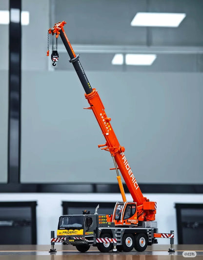 D1050 RC Crane 1/14 3-axis Remote Control Hydraulic Crane Engineering Heavy Machinery Metal Model All Terrain Crane Model Toy
