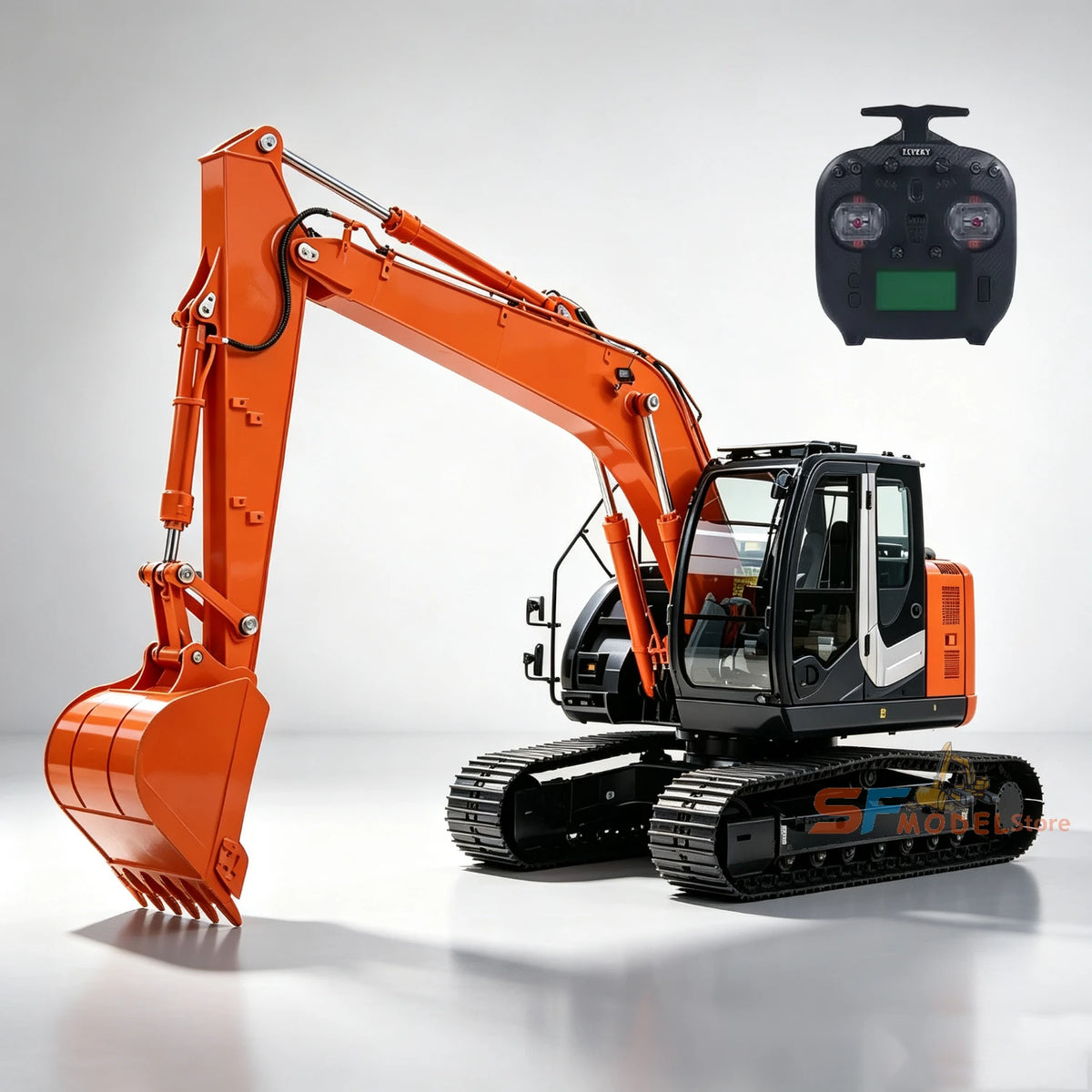Hitachi ZX135US Excavator 1/14 Scale RC Hydraulic Excavator Metal Model with Lighting and Sound System RTR Version