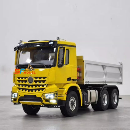 RC Trucks 1/14 6x6 RTR Hydraulic RC Dump Truck Metal Chassis with Light and Sound System Radio Remote Control Car Model Boy Toy
