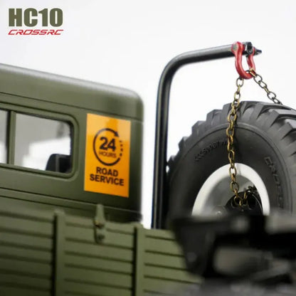CROSSRC HC10 1/12 10x10 Electric Off-Road Military Truck, 2-Speed Dual Rear Tire RC Crawler RTR