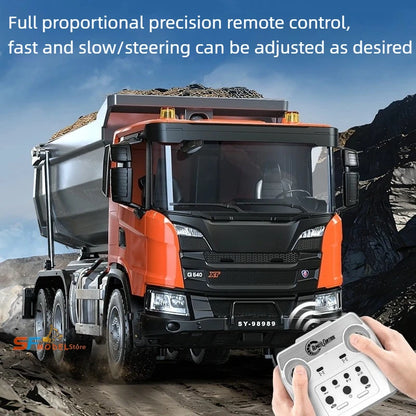 Scania G540 Remote Control Dump Truck 1/20 Double E E593 Electric RC Truck Simulation Model with Lighting and Sound System Toy Car