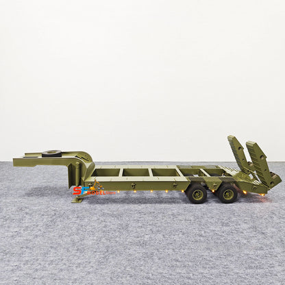 RC Tractor Metal Model with Lighting System Electric Tailgate Using HG P802 RC Car Tamiya 1/12 1/14 Remote Control Trailer