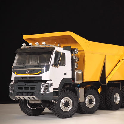 JDM 219 RC Truck 1/14 10x10 Hydraulischer RC-Muldenkipper Metallmodell mit 3-Gang-Getriebe, Licht und Sound, ferngesteuertes Auto, Spielzeug für Jungen 
