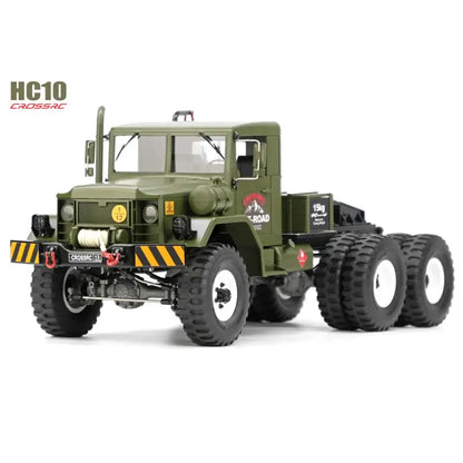CROSSRC HC10 1/12 10x10 Electric Off-Road Military Truck, 2-Speed Dual Rear Tire RC Crawler RTR