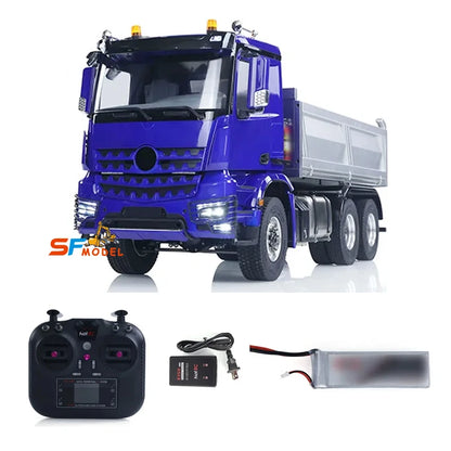 RC Trucks 1/14 6x6 RTR Hydraulic RC Dump Truck Metal Chassis with Light and Sound System Radio Remote Control Car Model Boy Toy