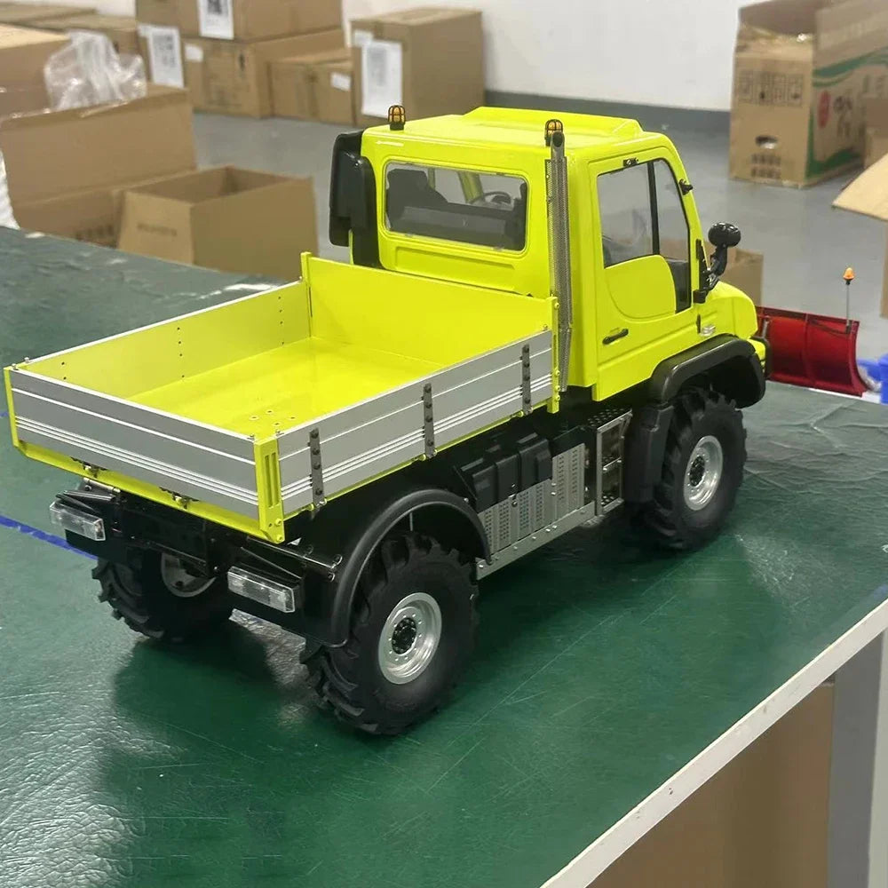 U423 RC Truck 1/10 4x4 WD Metal Climbing Truck with Hydraulic Snow Shovel RC Dump Truck RTR Boys Remote Control Car Model Toy