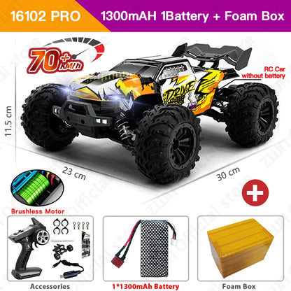 1/16 70KM/H or 50KM/H 4WD RC Car with LED Remote Control Cars High Speed Drift Monster Truck for Kids Vs Wltoys 144001 Toys