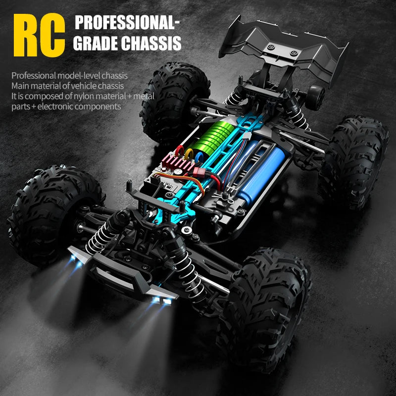 1/16 70KM/H or 50KM/H 4WD RC Car with LED Remote Control Cars High Speed Drift Monster Truck for Kids Vs Wltoys 144001 Toys