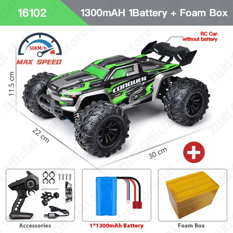 1/16 70KM/H or 50KM/H 4WD RC Car with LED Remote Control Cars High Speed Drift Monster Truck for Kids Vs Wltoys 144001 Toys