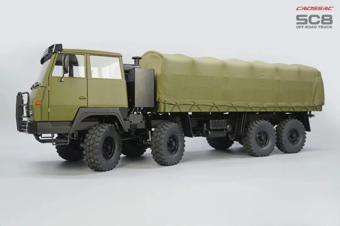 Model SC8 1/12 8x8 Professional Full Metal Chassis Heavy Truck - Dual Front Axle Steering Simulation Off-Road Vehicle
