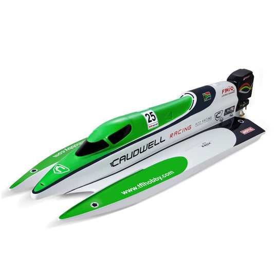 TFL 1238 F1 RC Racing Boat 1/5 Scale Hydroplane with Outboard Motor, Brushless RTR, Anti-Flip Fiber Glass Hull High Speed Remote Control Electric Boat