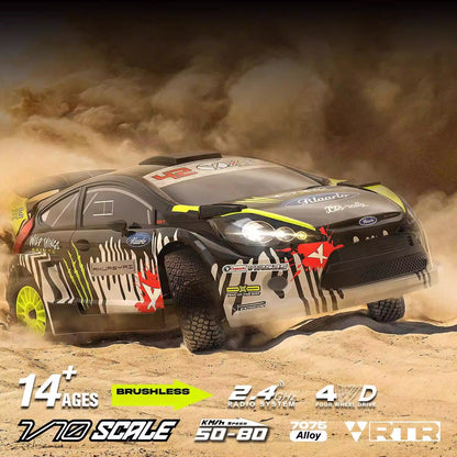 XTS-F10 1/10 Scale Brushless RC Rally Car - 4WD Professional Off-Road Vehicle, 3S Lipo Power, 50MPH High Speed RTR Rlaarlo