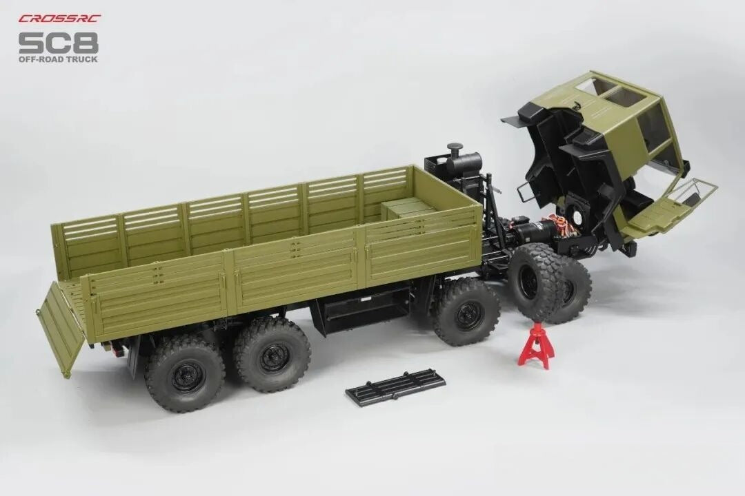 Model SC8 1/12 8x8 Professional Full Metal Chassis Heavy Truck - Dual Front Axle Steering Simulation Off-Road Vehicle