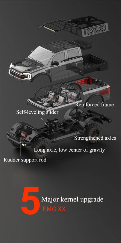 CROSSRC Big Dinosaur RC Car 1/5 Scale Brushless Version RC Off-Road Pickup Climbing Car 2025 New Remote Control Car Toy