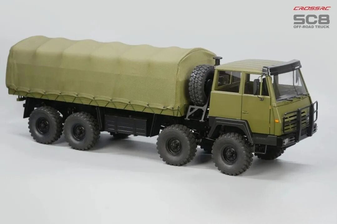 Model SC8 1/12 8x8 Professional Full Metal Chassis Heavy Truck - Dual Front Axle Steering Simulation Off-Road Vehicle