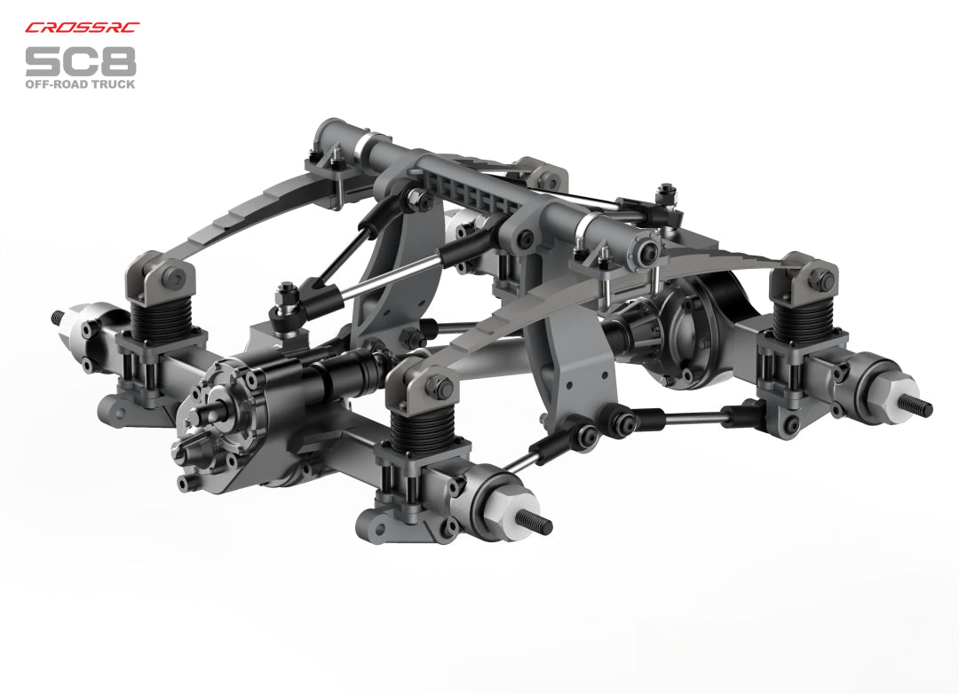 Model SC8 1/12 8x8 Professional Full Metal Chassis Heavy Truck - Dual Front Axle Steering Simulation Off-Road Vehicle