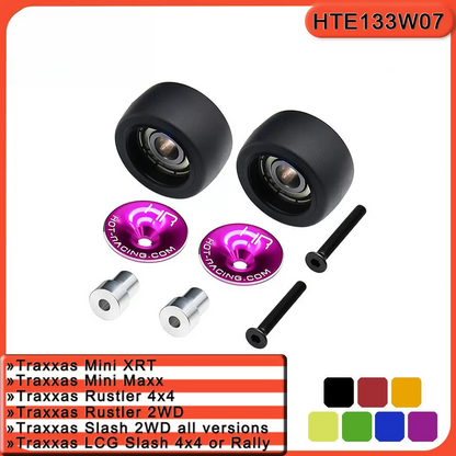 Aluminum Wheelie Bar with Bearings & Wheel Caps for Traxxas Mini XRT / Mini Maxx