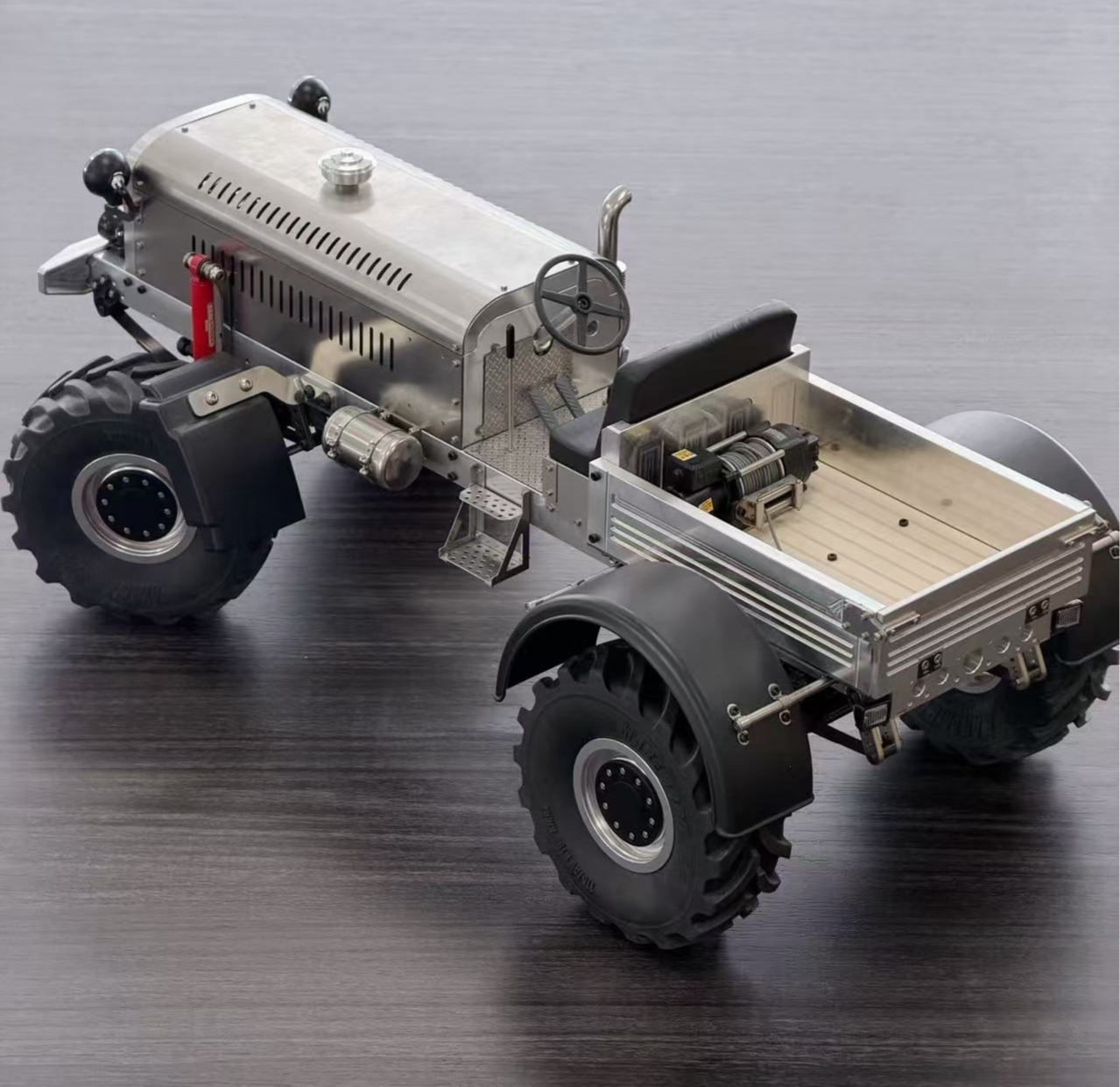 MD009 1/10 RC Tractor Truck CNC Full Metal 4WD Off-Road Rock Crawler with Dual-Motor Winch RTR 10CH Remote Control