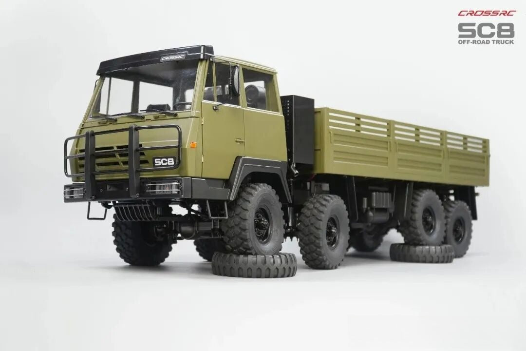Model SC8 1/12 8x8 Professional Full Metal Chassis Heavy Truck - Dual Front Axle Steering Simulation Off-Road Vehicle