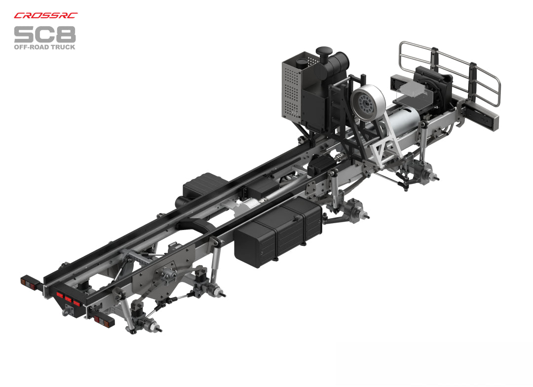 Model SC8 1/12 8x8 Professional Full Metal Chassis Heavy Truck - Dual Front Axle Steering Simulation Off-Road Vehicle