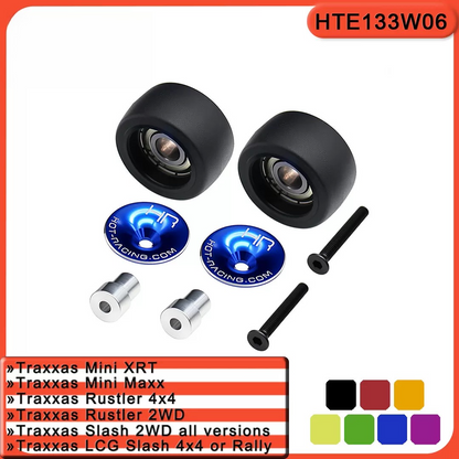 Aluminum Wheelie Bar with Bearings & Wheel Caps for Traxxas Mini XRT / Mini Maxx