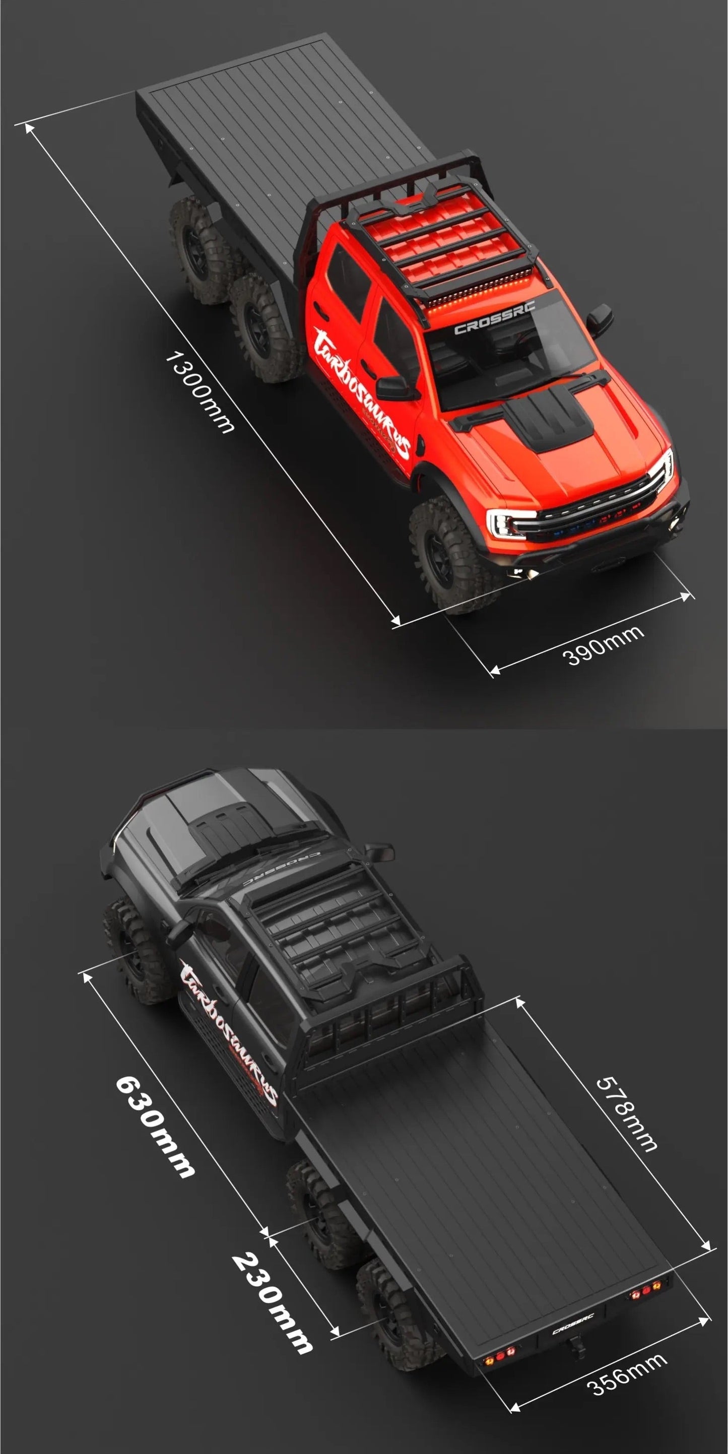 CROSSRC Big Dinosaur RC Car 1/5 Scale Brushless Version RC Off-Road Pickup Climbing Car 2025 New Remote Control Car Toy
