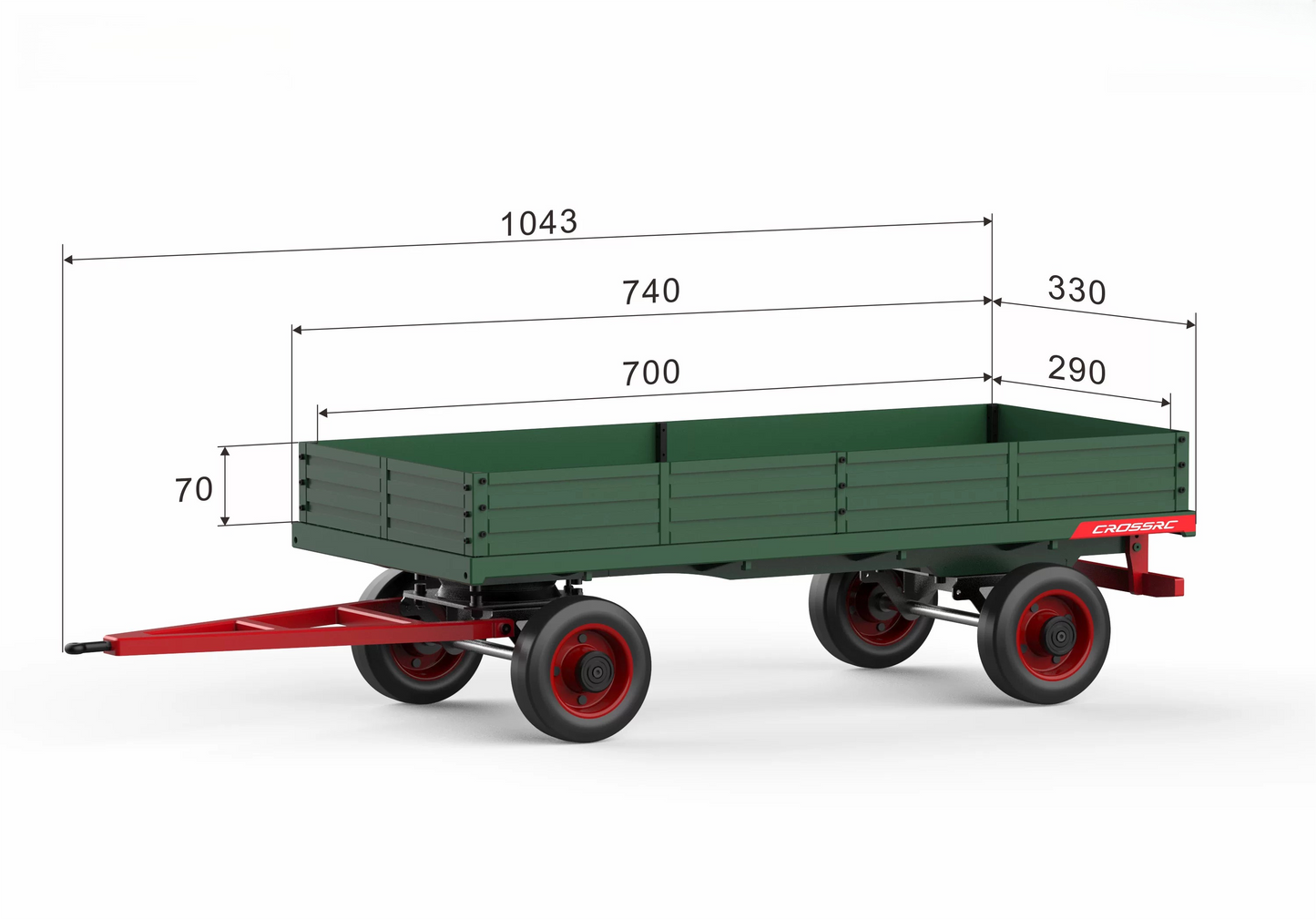 CROSSRC T009 1/14 Heavy Duty Full Trailer RTR Metal Flatbed Tow Truck Trailer