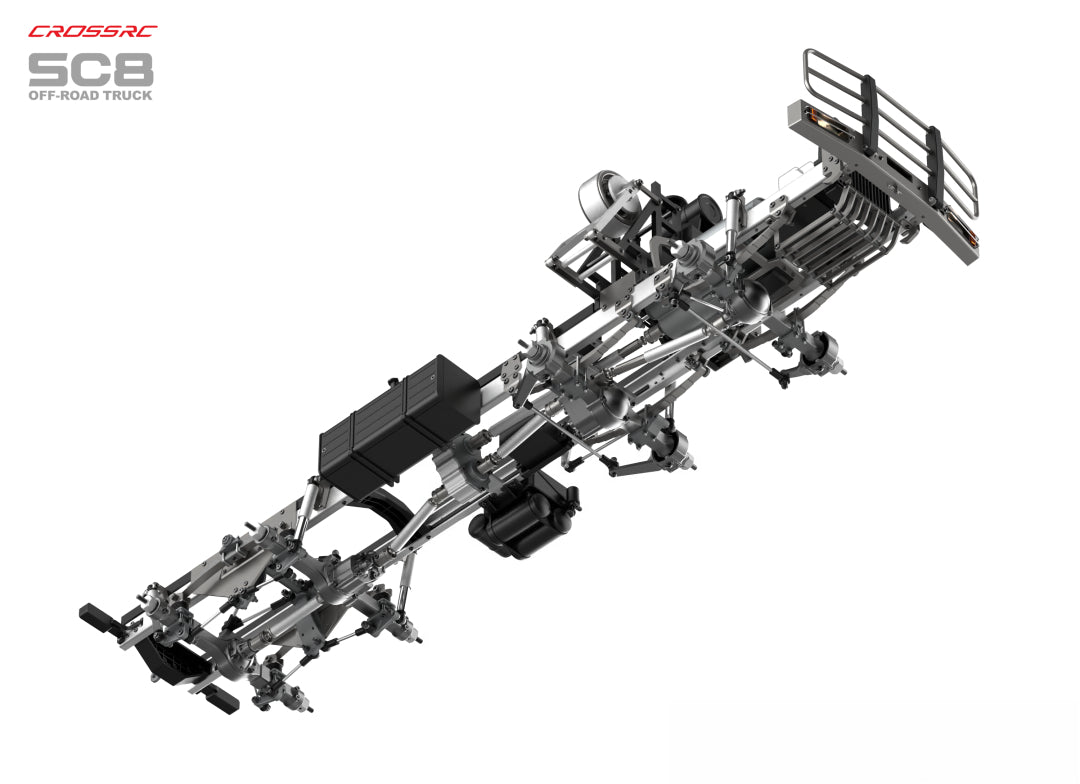 Model SC8 1/12 8x8 Professional Full Metal Chassis Heavy Truck - Dual Front Axle Steering Simulation Off-Road Vehicle