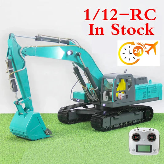 1/12 RC Excavator Metal Hydraulic Excavator Model Mechanical Engineering Adult Remote Control Car Excavator Model Toy