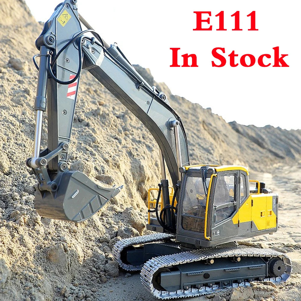 In Stock EC160 1/14 RC E111 Hydraulic Excavator Full Metal Excavator E010 Screw Alloy RC Construction Vehicle Boy Toy Gift