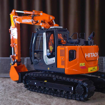 Hitachi ZX135US Bagger 1/14 RC Hydraulikbagger mit kurzem Heck, RTR mit Licht- und Soundsystem, Baggermodell, ferngesteuertes Spielzeugauto für Jungen