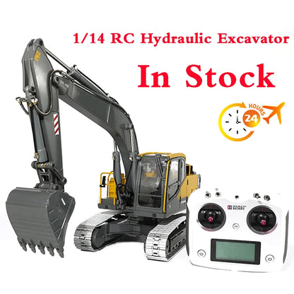 In Stock EC160 1/14 RC E111 Hydraulic Excavator Full Metal Excavator E010 Screw Alloy RC Construction Vehicle Boy Toy Gift