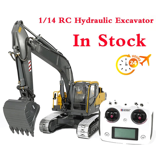 In Stock EC160 1/14 RC E111 Hydraulic Excavator Full Metal Excavator E010 Screw Alloy RC Construction Vehicle Boy Toy Gift